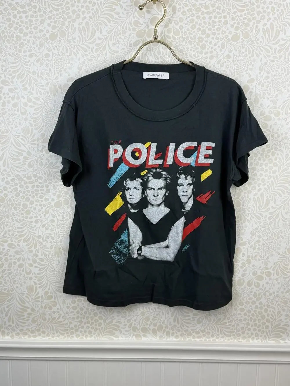 Daydreamer Vintage Black Police Reverse Girlfriend Band Tee - Size - Medium - Picture 3 of 7